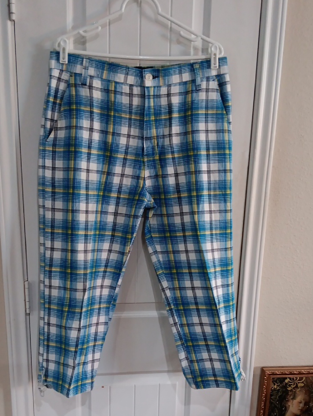 VTG Phat Farm Plaid Pants 34 Blue Yellow Jesse Pinkman Y2K Baggy Streetwear